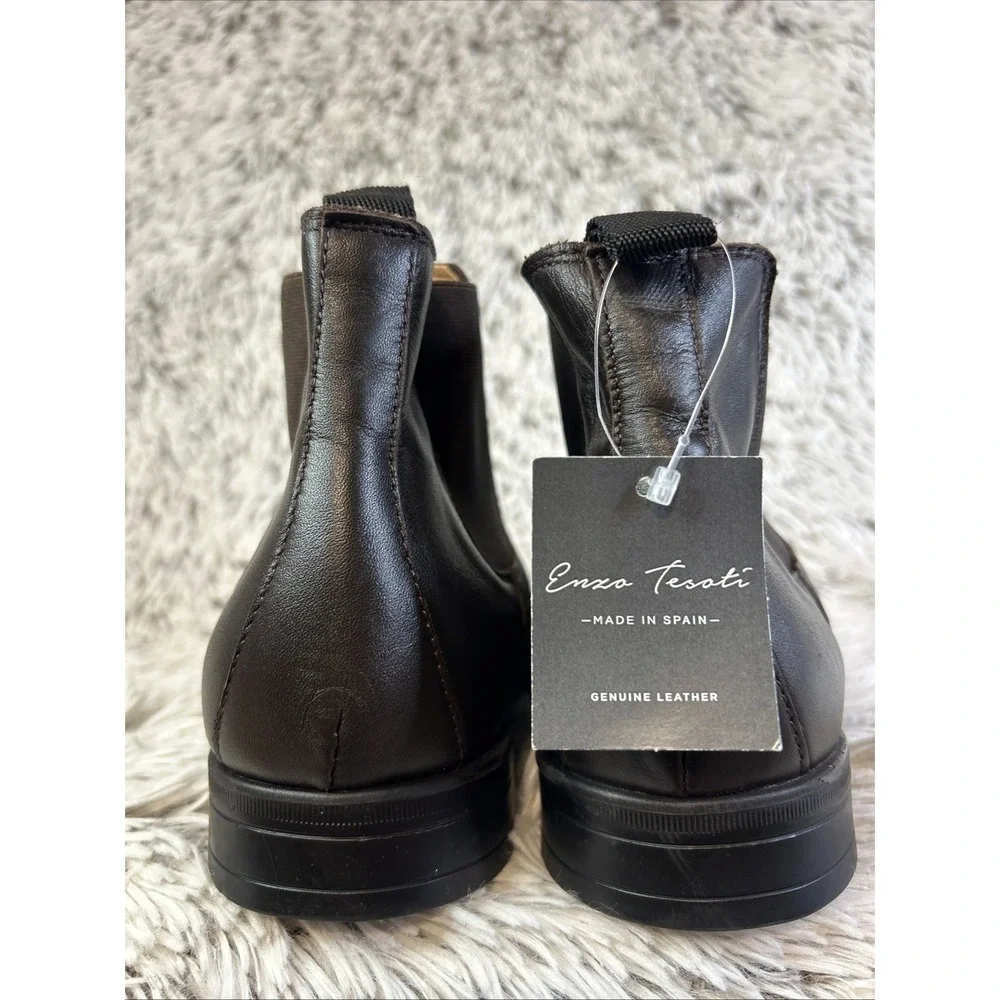 Enzo Tesoti Men's Made In Spain Dress Shoes Leather Slip-on Chukka Boots Size 10